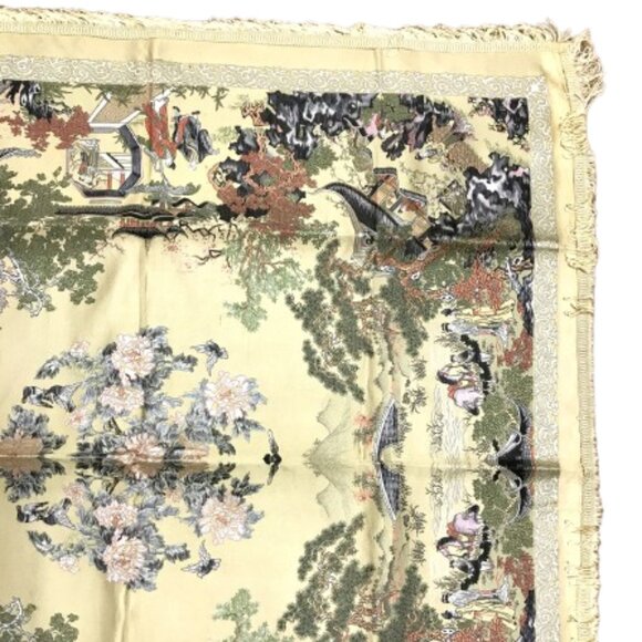 Brand New in Box Vintage Chinese Brocaded Flower Silk Tablecloth - Picture 8 of 8